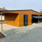 Plechová garáž PREMIUM 9m x 6m + 3m bočný prístrešok ID 6